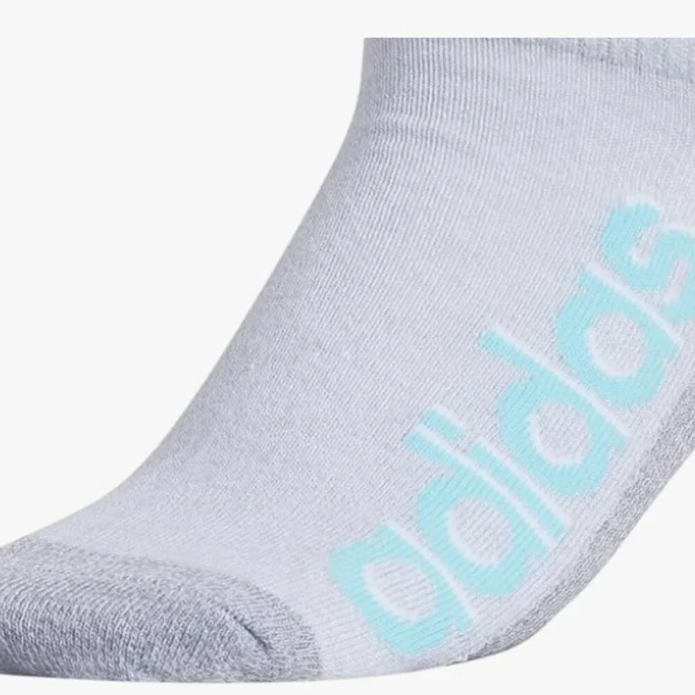 Adidas Socks Women's 6 pair Athletic No Show Superlite Grey's